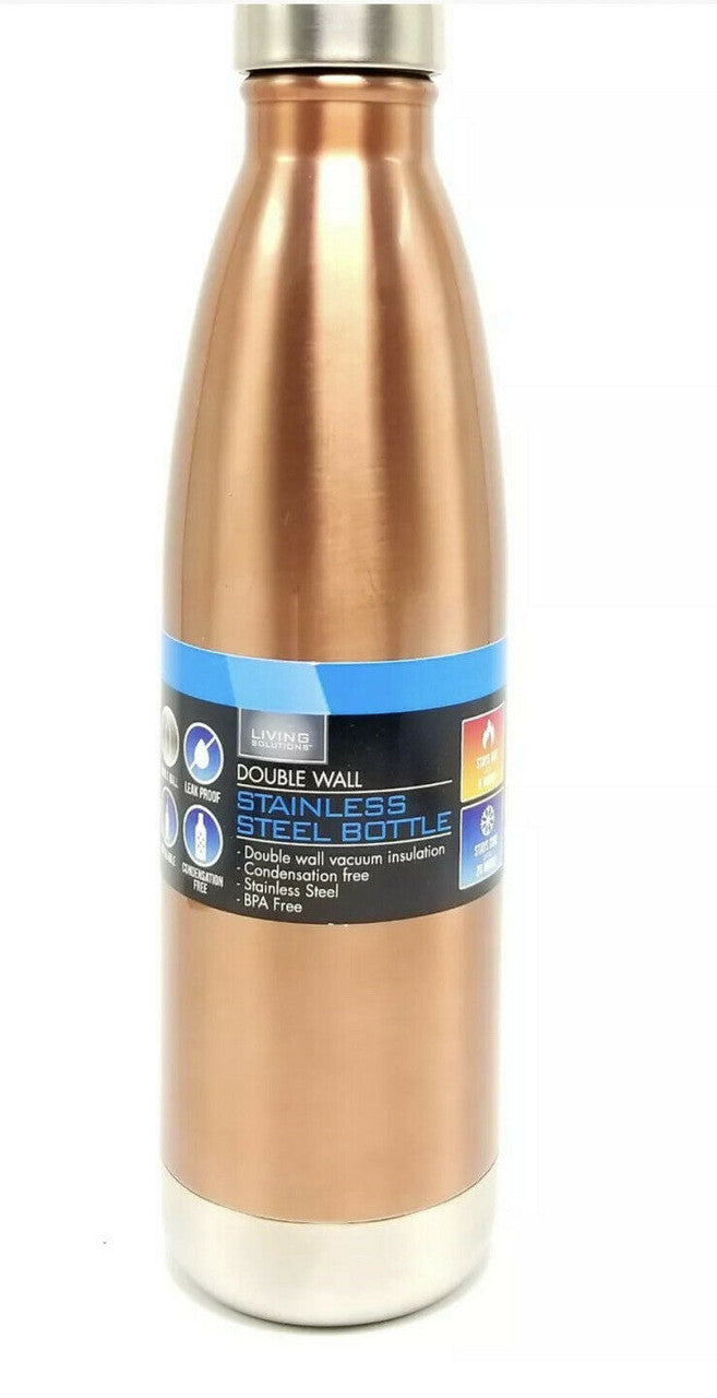 Stainless Steel Double Wall Vacuum Insulated Bottle Living Solutions Hot & Cold