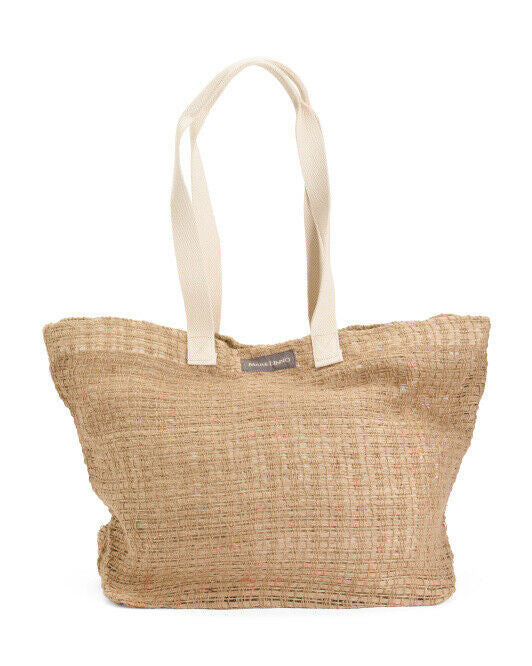 Oversized Woven mesh with lining Bag Tote MARE LINNO