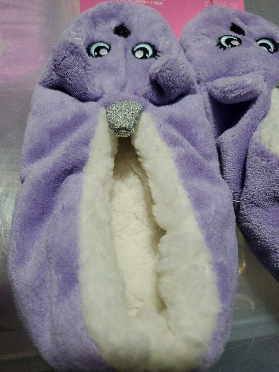Love in the Air Soft PURPLE Indoor Slippers GIRLS woman Shoe Size 7 -8