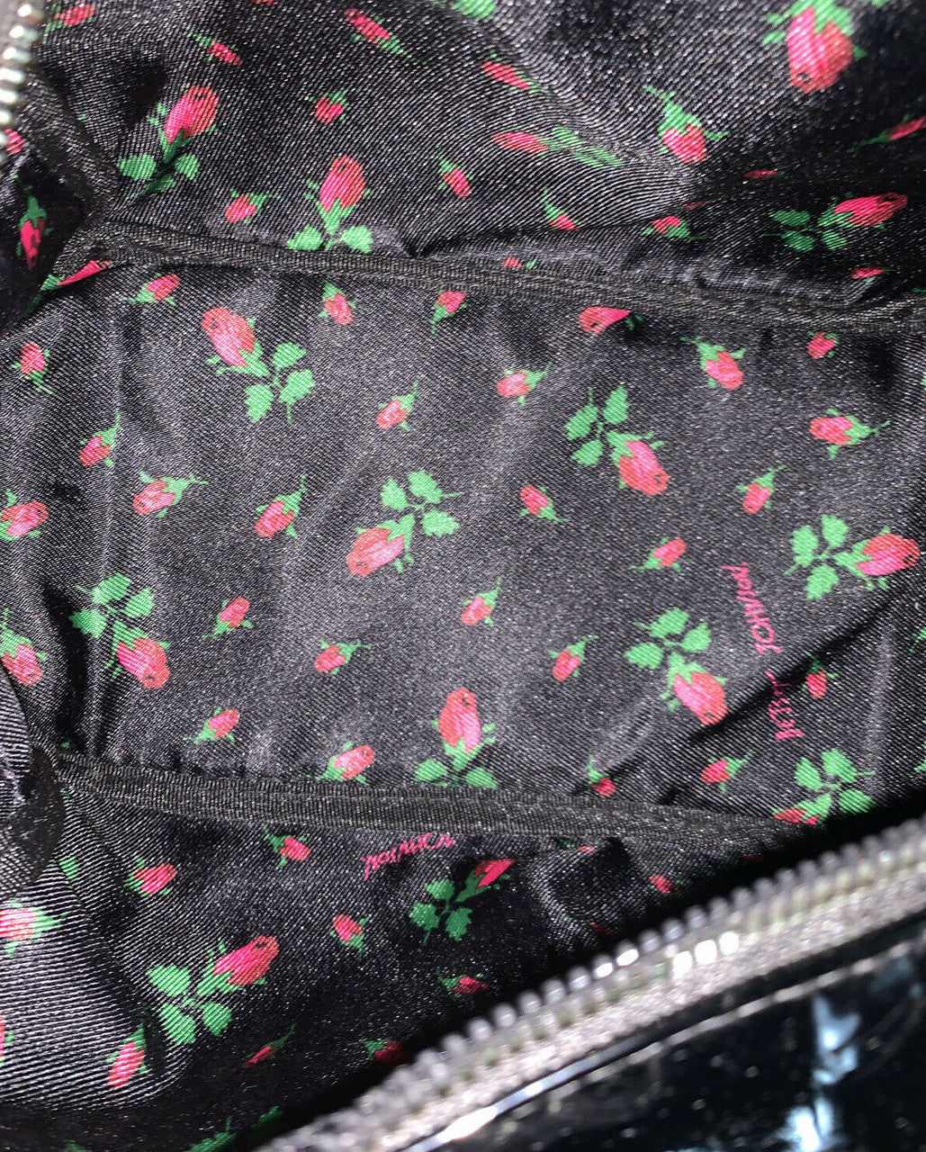 Betsey Johnson Cosmetic Make Up Bag with Embossed Bows black 4x4x8