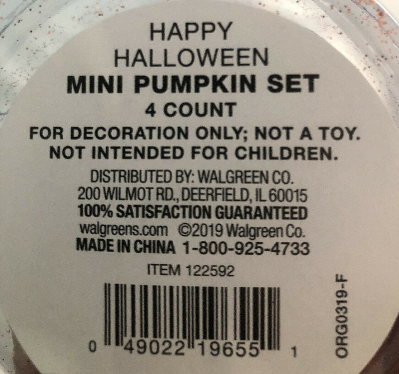 Set Of 4 Halloween Glitter Accented Mini Foam Decor Pumpkins- 3”x 2.5”