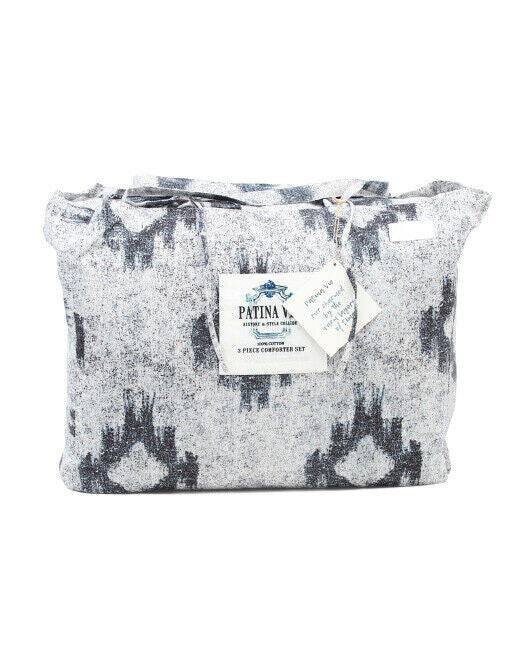 PATINA VIE Viola Ikat Printed Comforter Set King comforter & 2 shams