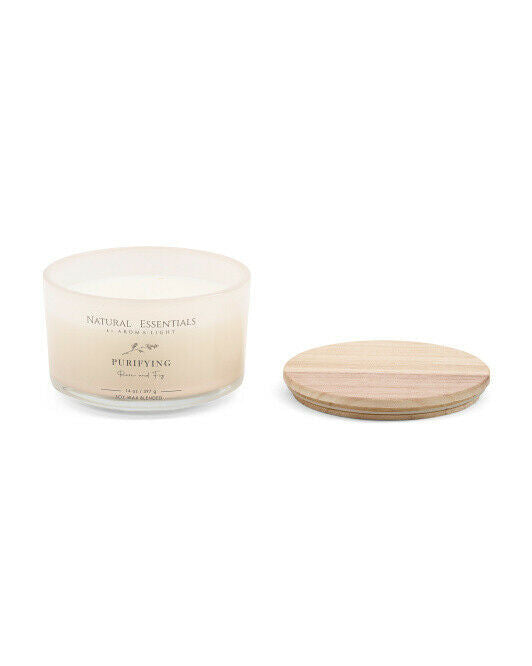 NATURAL ESSENTIALS 14oz Purifying Rose and Fig 3 Wick Candle
