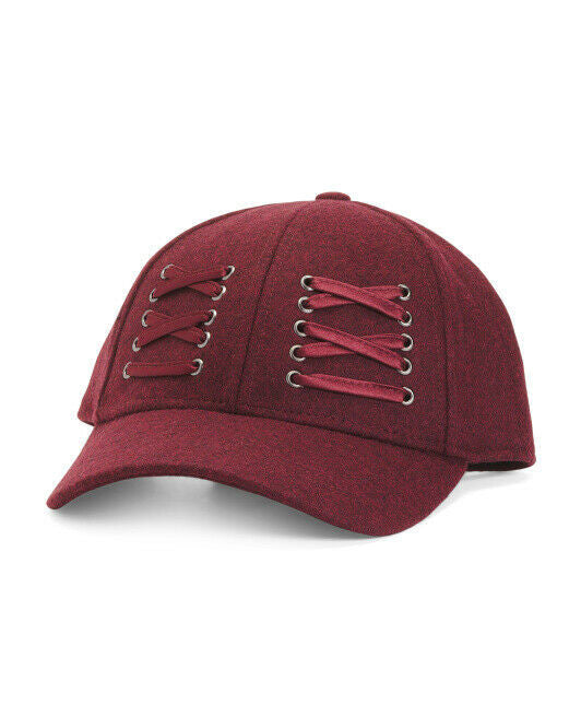 SWEET TURNS Baseball Cap With Corset Detailing Wine