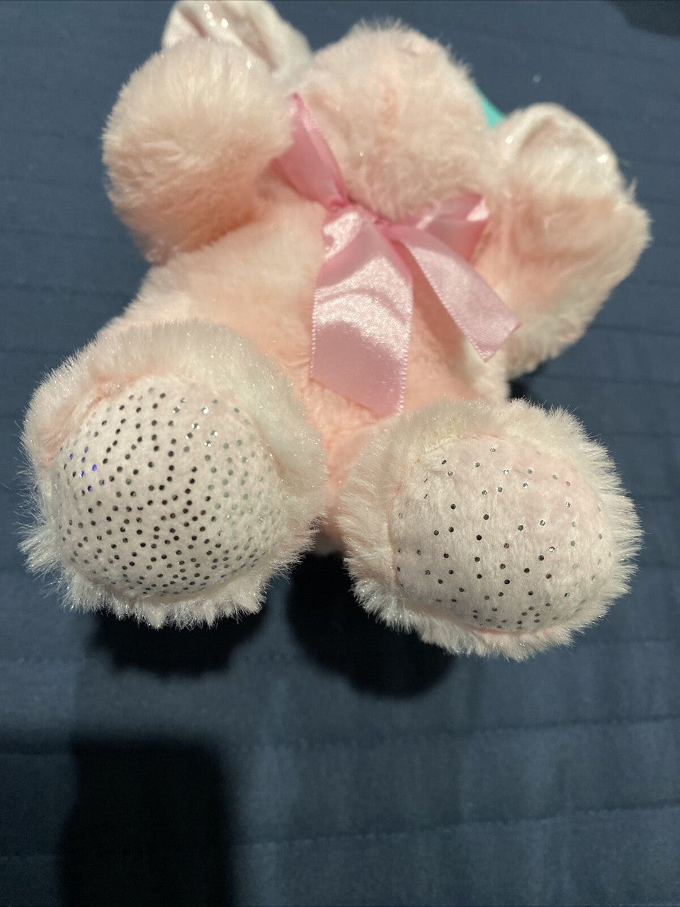 Pink W Glitter Plush Bunny Rabbit 10”