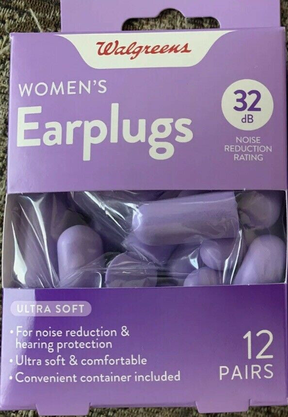 Women Earplugs 12 Pairs 32 dB Noise Reduction Ultra Soft
