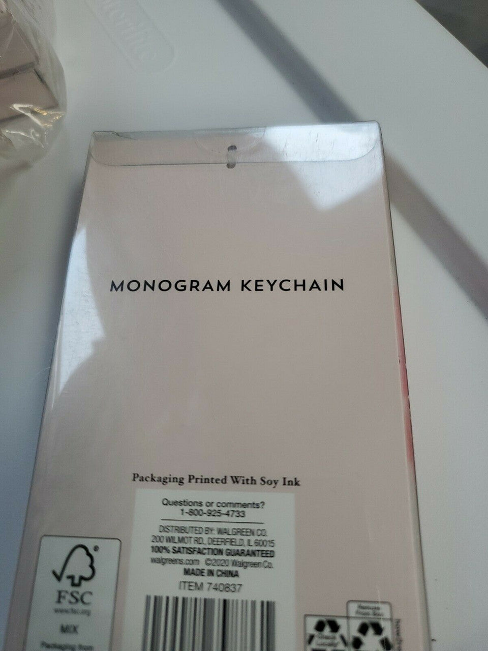 Monogram Keychain Modern Expressions Letter C Pink