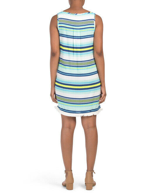 SOUTHERN TIDE Corrine Stripe Dress Offshore green blue yellow S