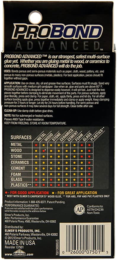 Elmer's E7501 ProBond Advanced Multi Purpose Glue 2oz