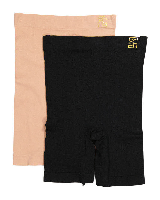BCBGMAXAZRIA 2pk Thigh Slimmers Pants Size 2X Color Black / Rose