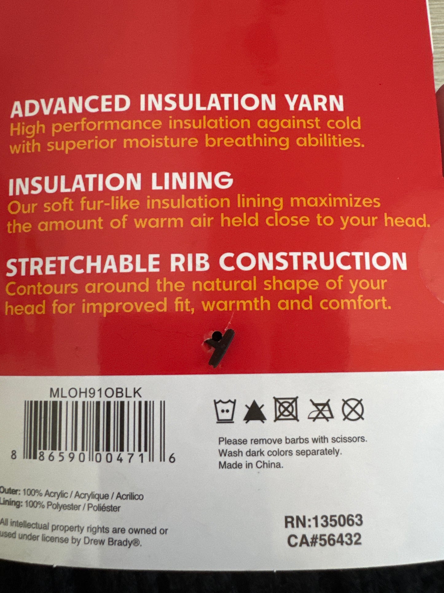 Heat Lockers thermal beanie hat in black with stretchable rib construction and insulation lining