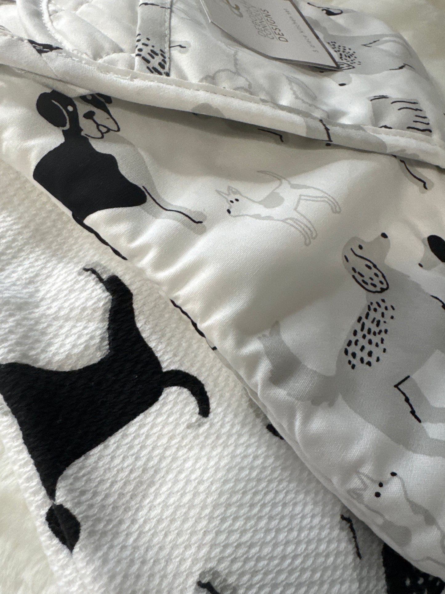 3pc Dog Design Kitchen Set – Towel, Oven Mitt & Pot Holder | 100% Cotton