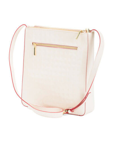 Crossbody Handbag Italy Nude white fuchsia line Arcadia