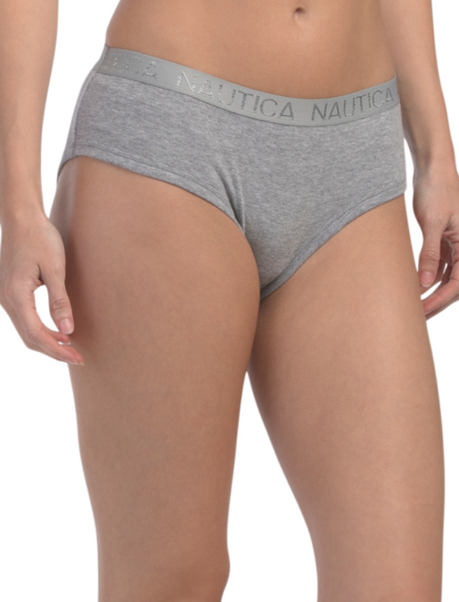Gray underwear with 'Nautica' branding on a white background