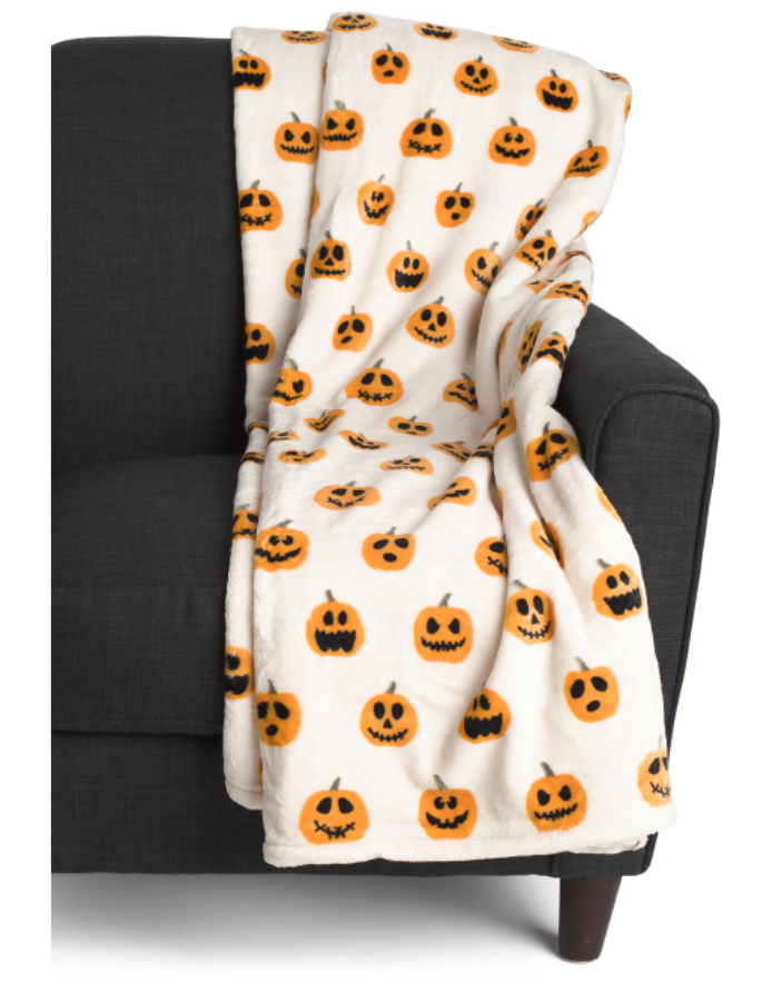 Plush Pumpkin Heads Blanket Full/Queen – Halloween Throw Blanket
