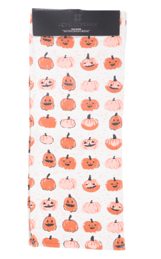14x72 Scattered Pumpkins Halloween Table Runner