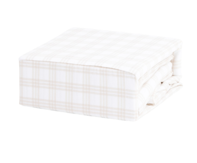 Eddie Bauer neutral plaid flannel sheet set