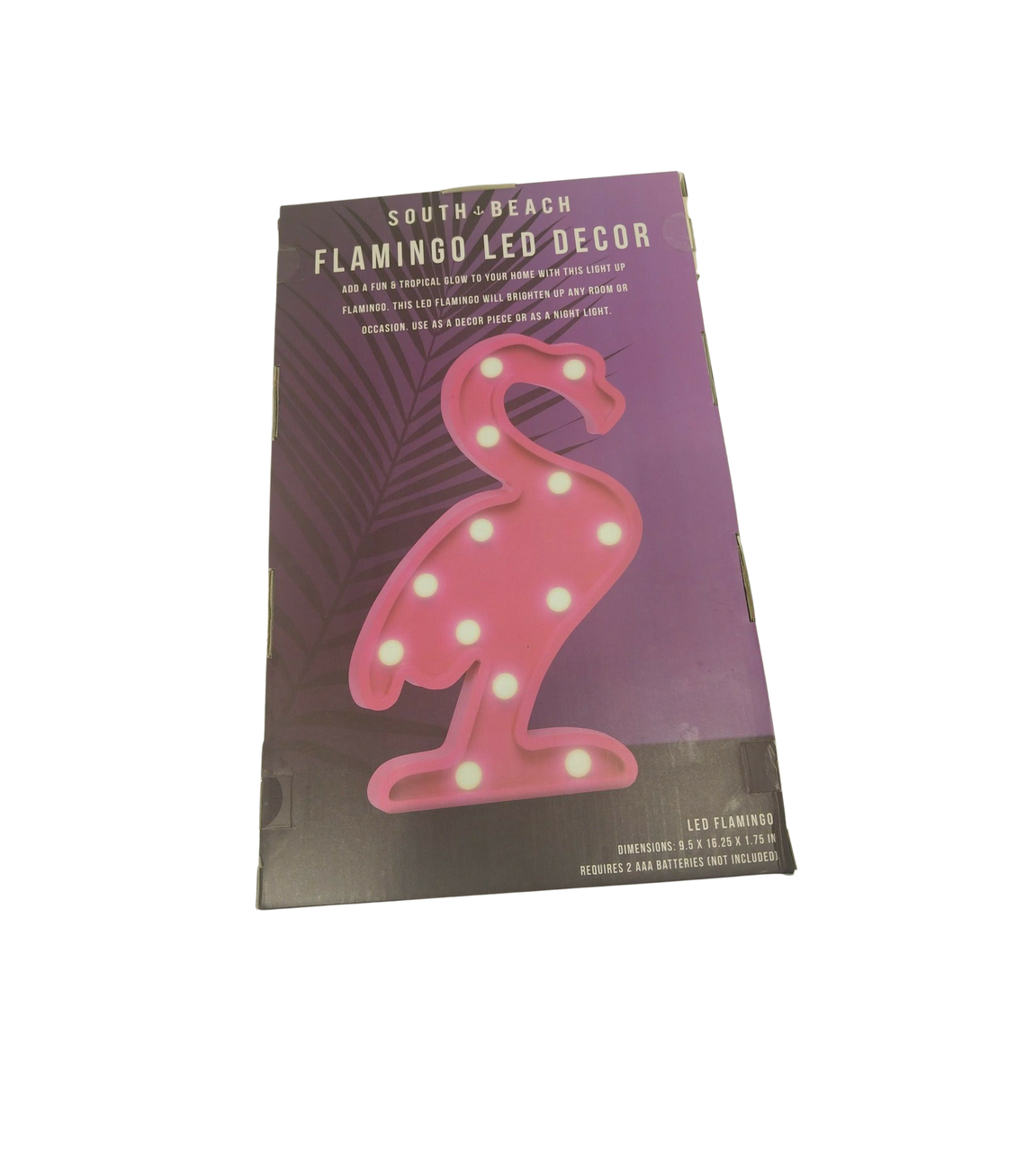 South Beach Stand Tall Flamingo Decor LED Light 9.5" X 16.25"