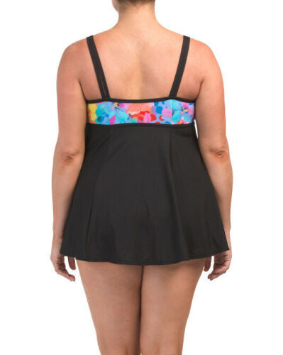 Longitude Women's Swimdress Swimsuit Plus Size Floral Columbia