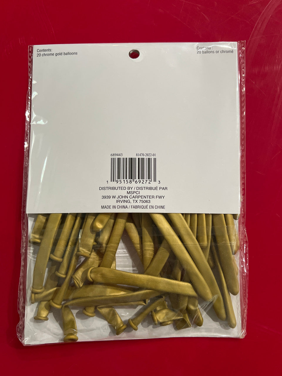 Celebrate it Twisting Balloons 20 pcs Chrome Gold