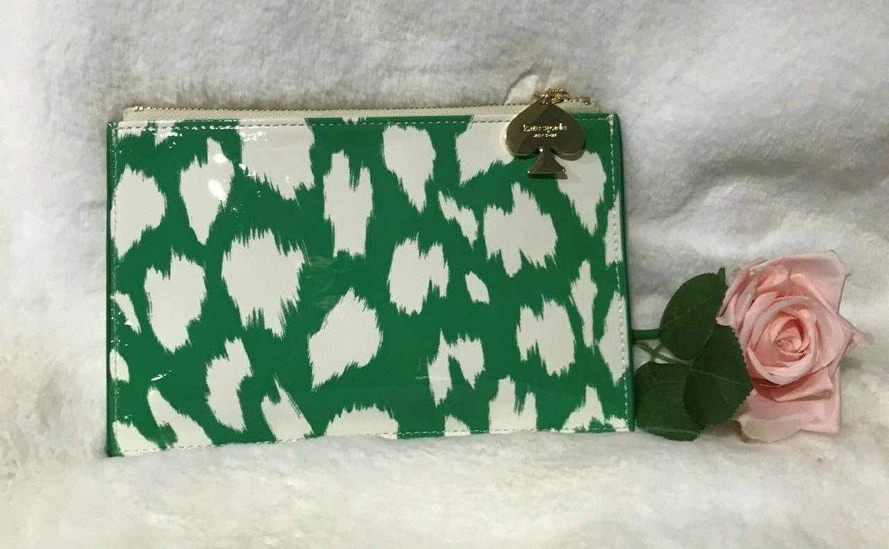 Pencil Pouch Green And White With Eraser, Ruler & Sharpener Kate Spade New York