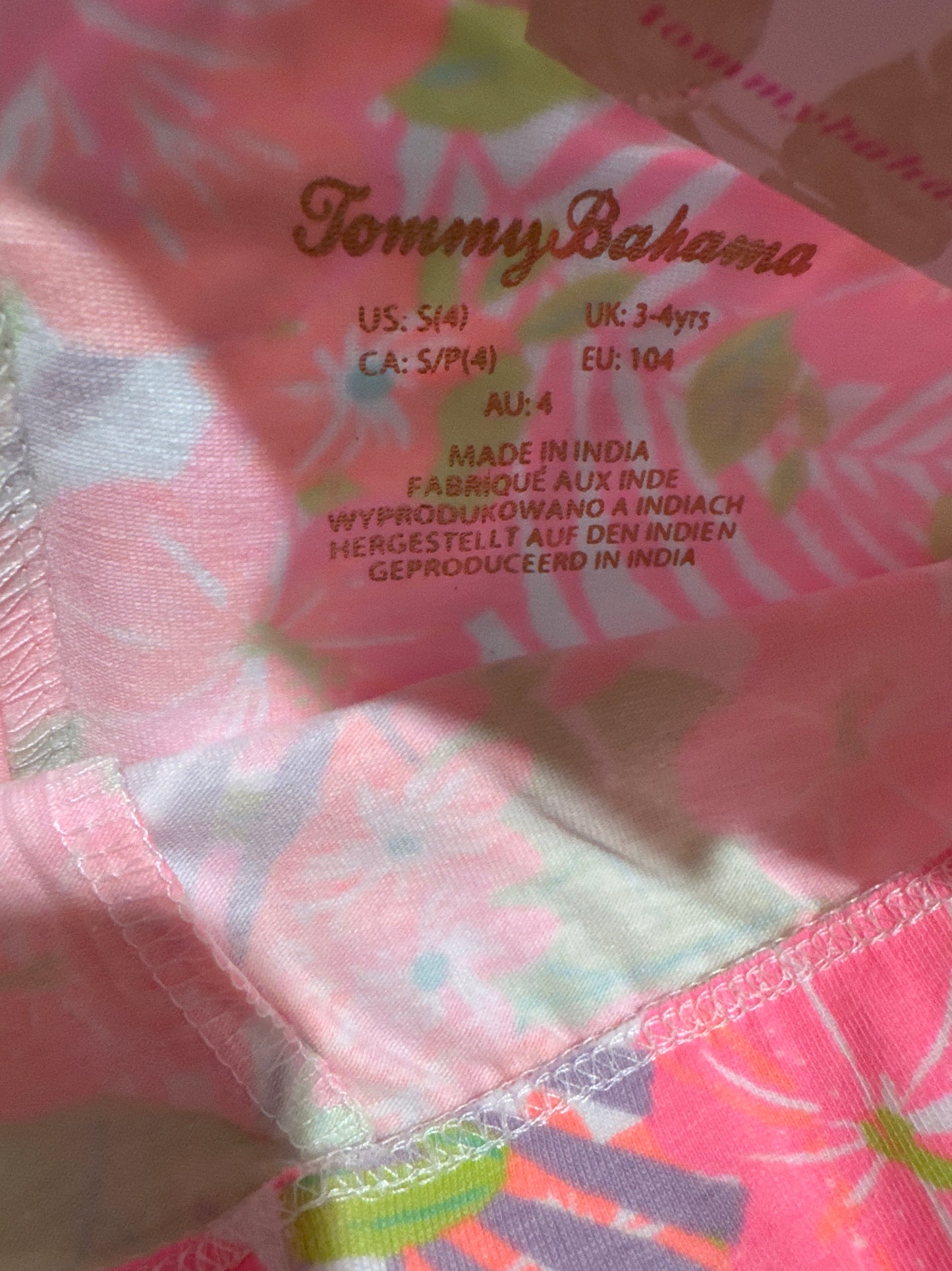 Girls’ Tropical Leaf Print Shorts – Size 4 – Elastic Waist Cotton Blend Tommy Bahama