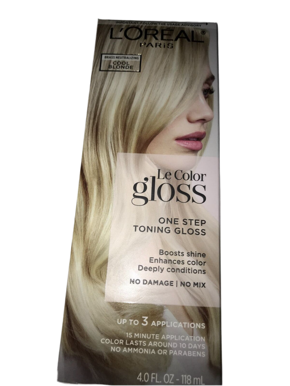 L'Oreal Paris Le Color 1 Step Hair Toning Gloss COOL BLONDE  Deep Condition