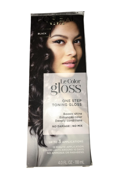 L'Oreal Paris Le Color 1 Step Hair Toning Gloss Black  Deep Condition