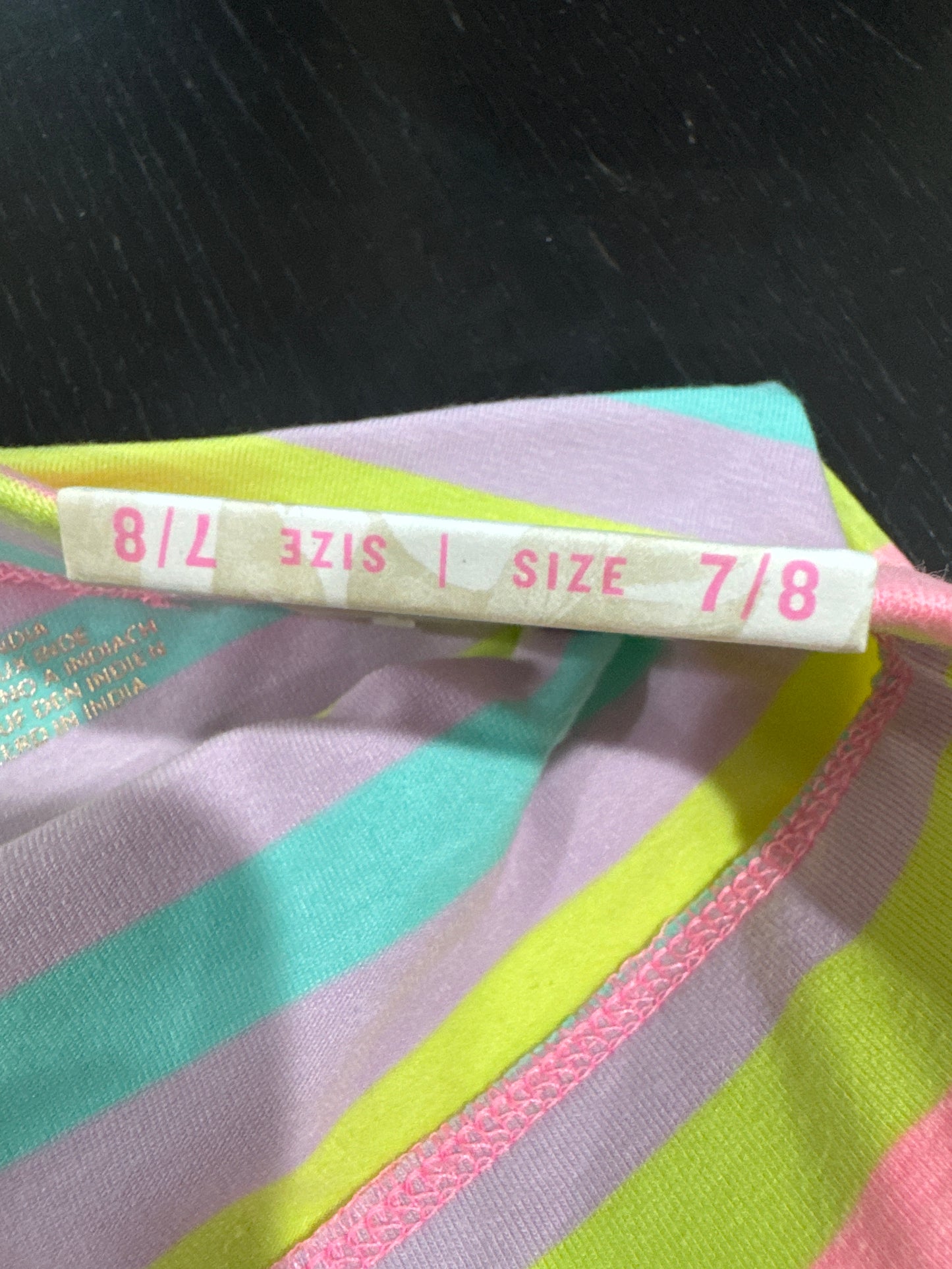 Girls’ Striped Cotton Blend Shorts – Size 7/8 – Stretch Waistband