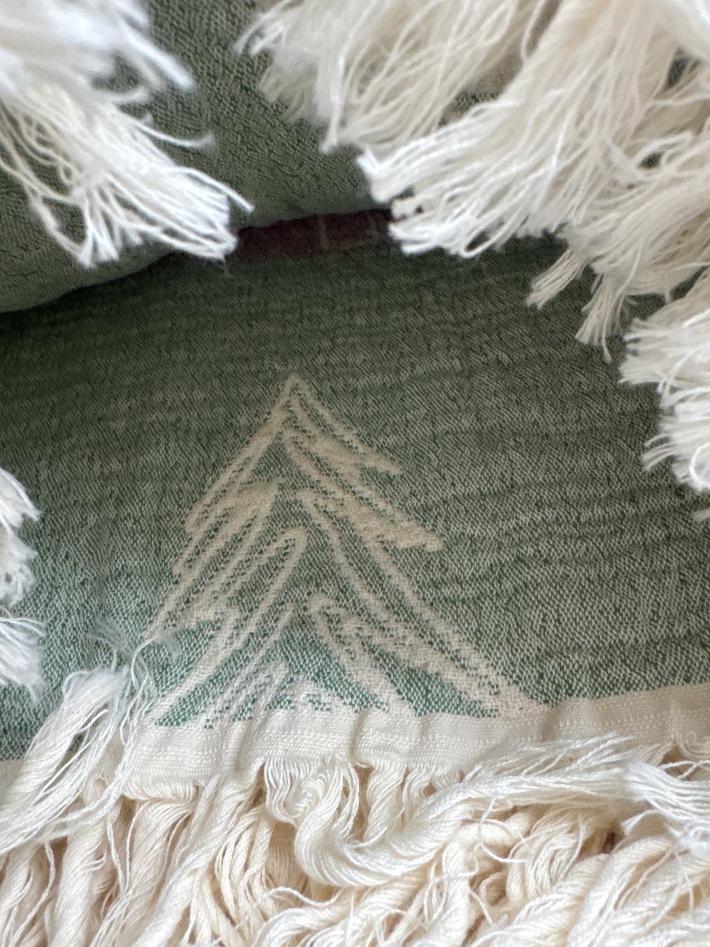 Throw Blanket Oversized Jacquard Weave Soft & Cozy with Fringe Trim | 50” x 70”