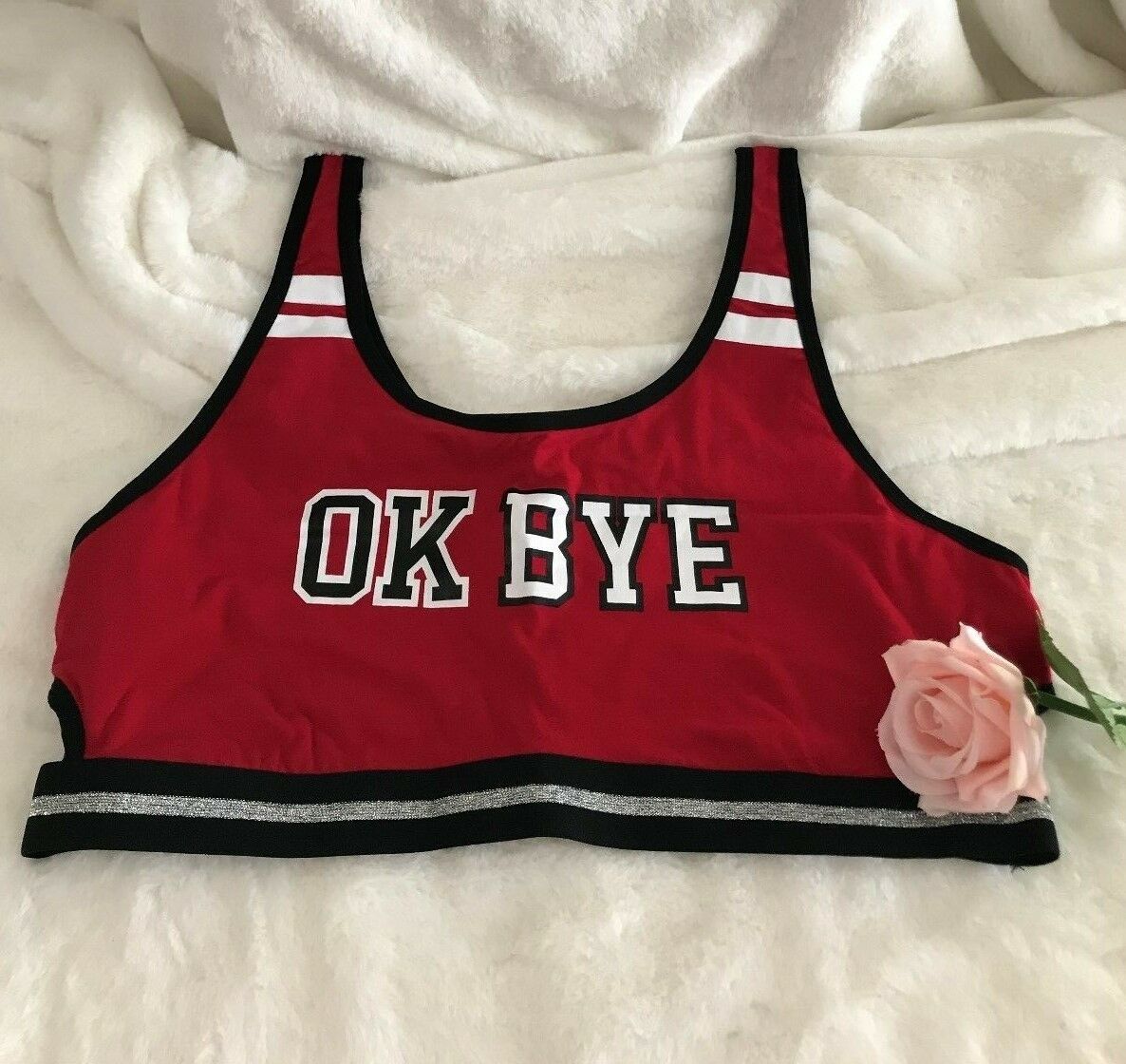 No Boundaries Racerback Sports Bra novelty humor sporty Size 42
