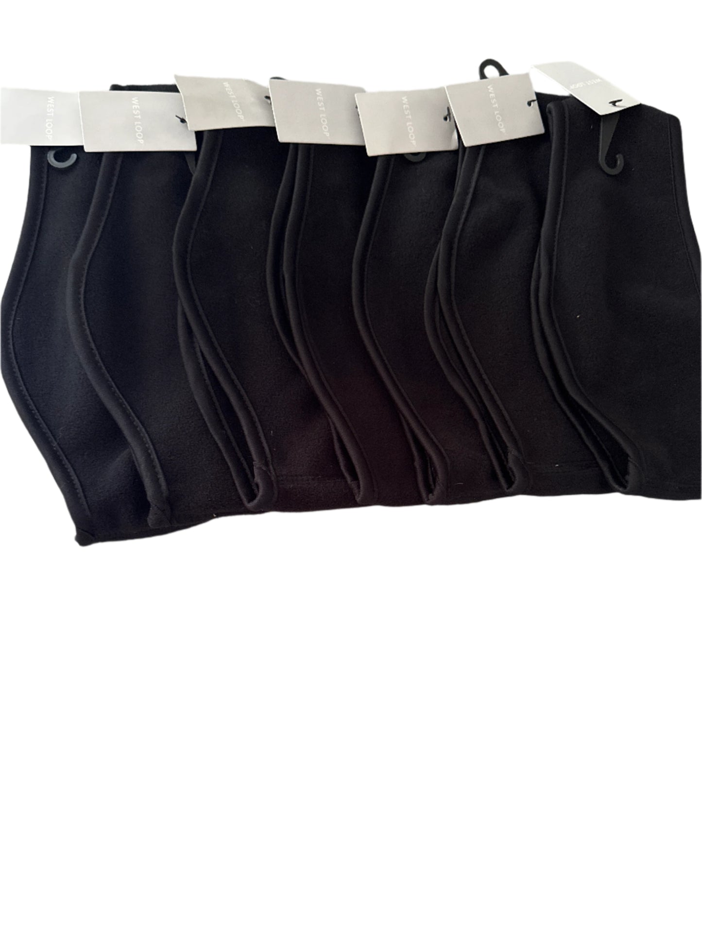 West Loop Fleece Men’s Headbands – 7 Pack, Black, One Size