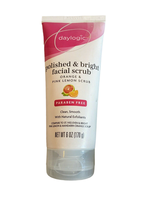 daylogic polished bright facial scrub 6 oz Orange Pink Lemon Paraben Free