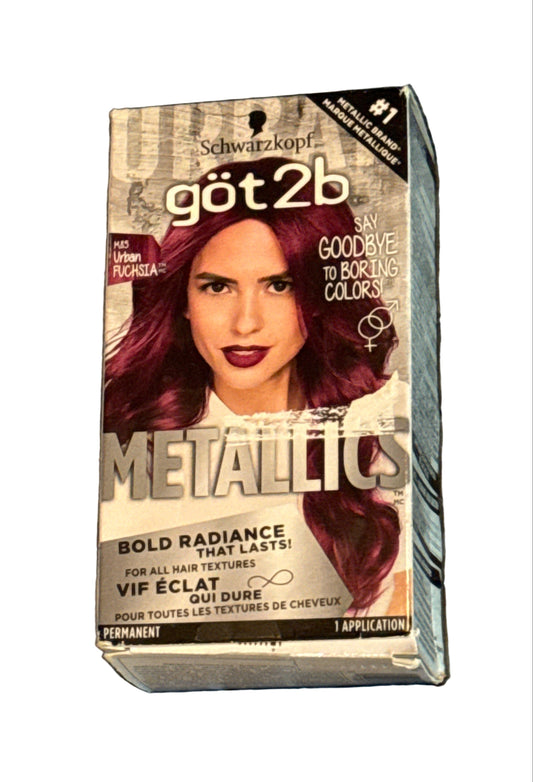 Schwarzkopf got2b Metallics M85 Urban Fuchsia permanent metallic hair color kit packaging