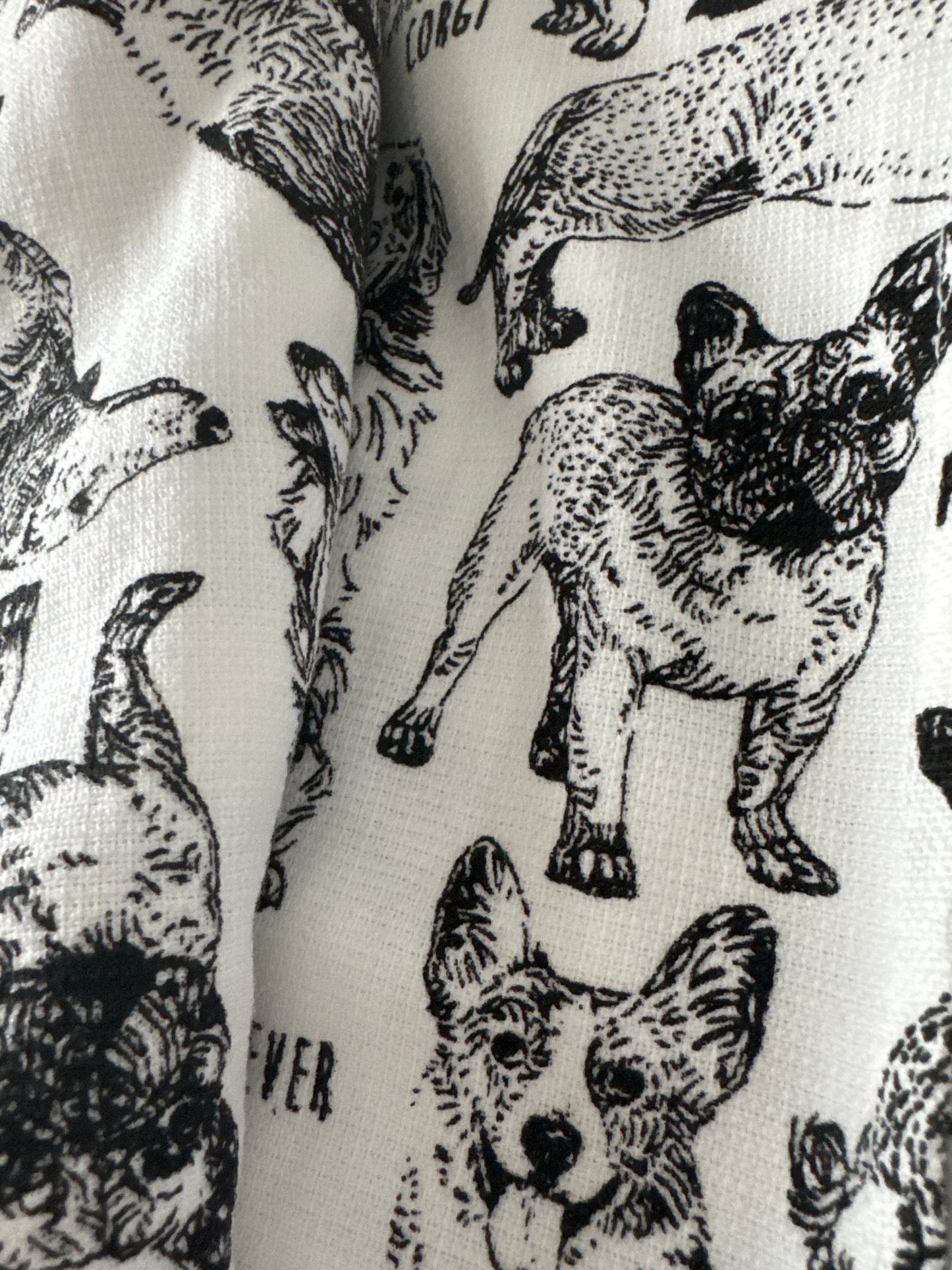 Set of 2 Kitchen Towels | Dog Theme, Eco-Friendly Cotton | 18" x 28"