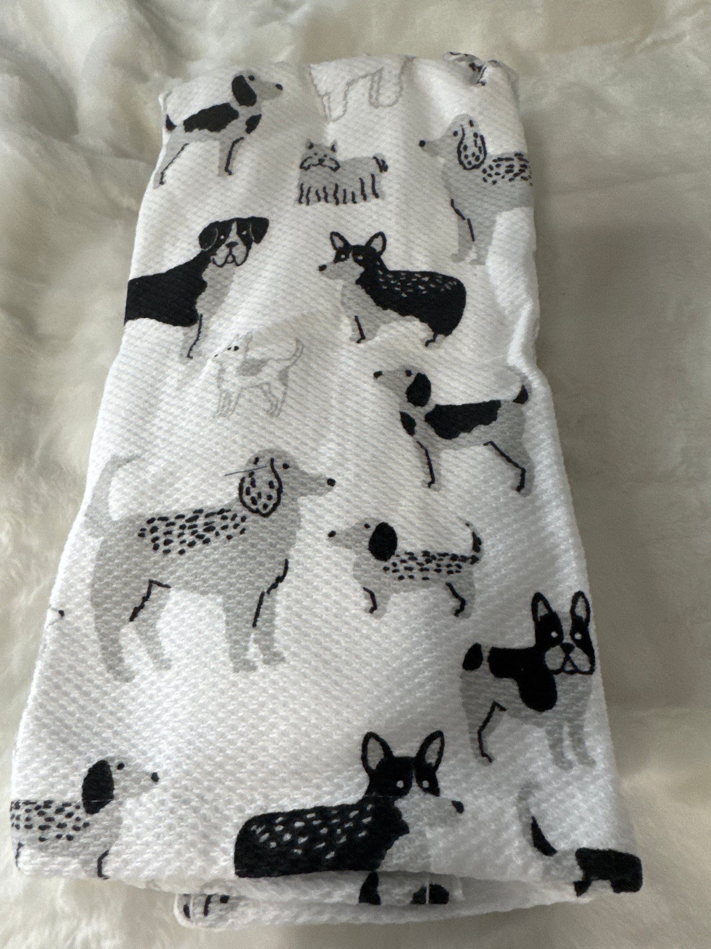 3pc Dog Design Kitchen Set – Towel, Oven Mitt & Pot Holder | 100% Cotton