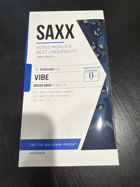 Men’s Slim Fit Boxer Brief with 5” Inseam – S – Blue Camo – Soft Viscose, Moisture-Wicking, No Fly