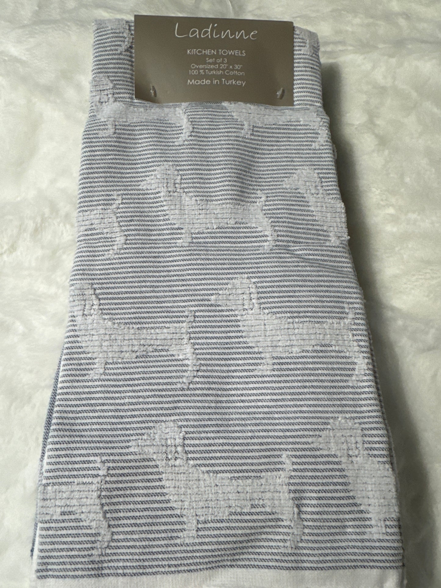 Set of 3 Oversized Turkish Cotton Towels – Dog Design, 20” x 30”