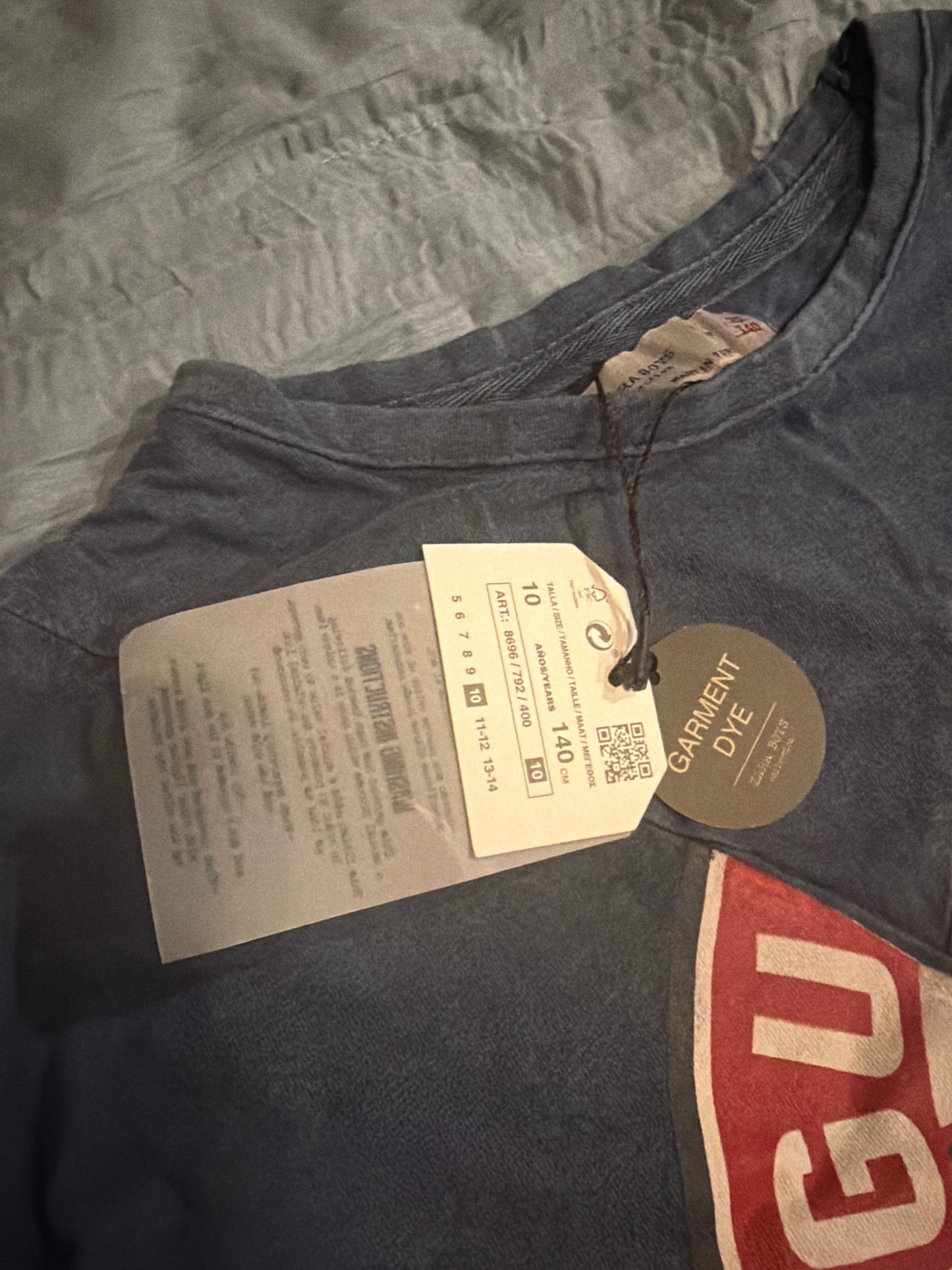 Zara Kids Graphic Sleeveless T-Shirt Navy Size 10 140 cm