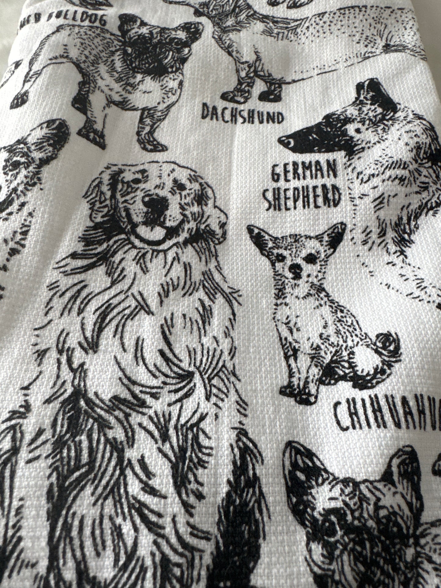 Set of 2 Kitchen Towels | Dog Theme, Eco-Friendly Cotton | 18" x 28"