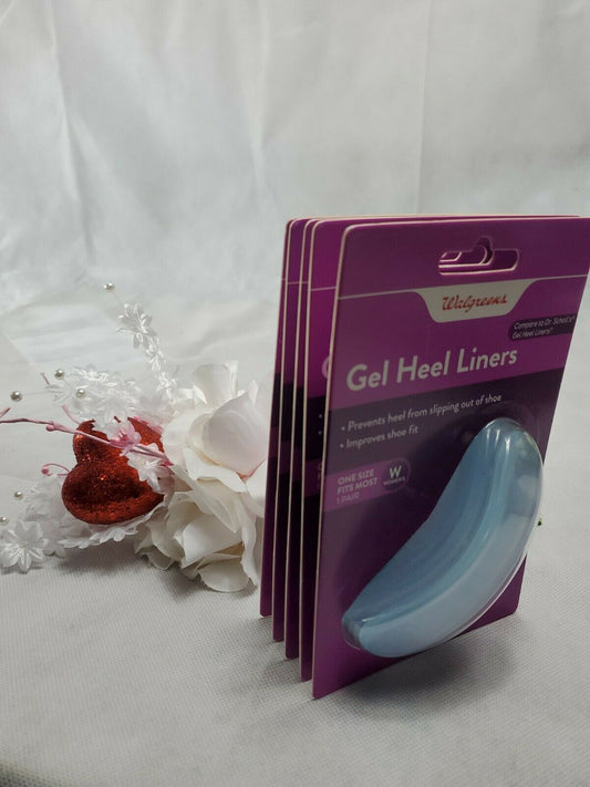 5 Pairs  Women Gel Heel Clear Liners Walgreens One Size Fits All