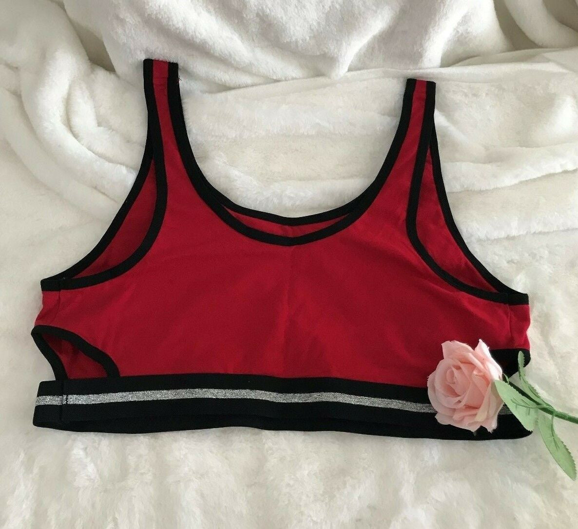 No Boundaries Racerback Sports Bra novelty humor sporty Size 42