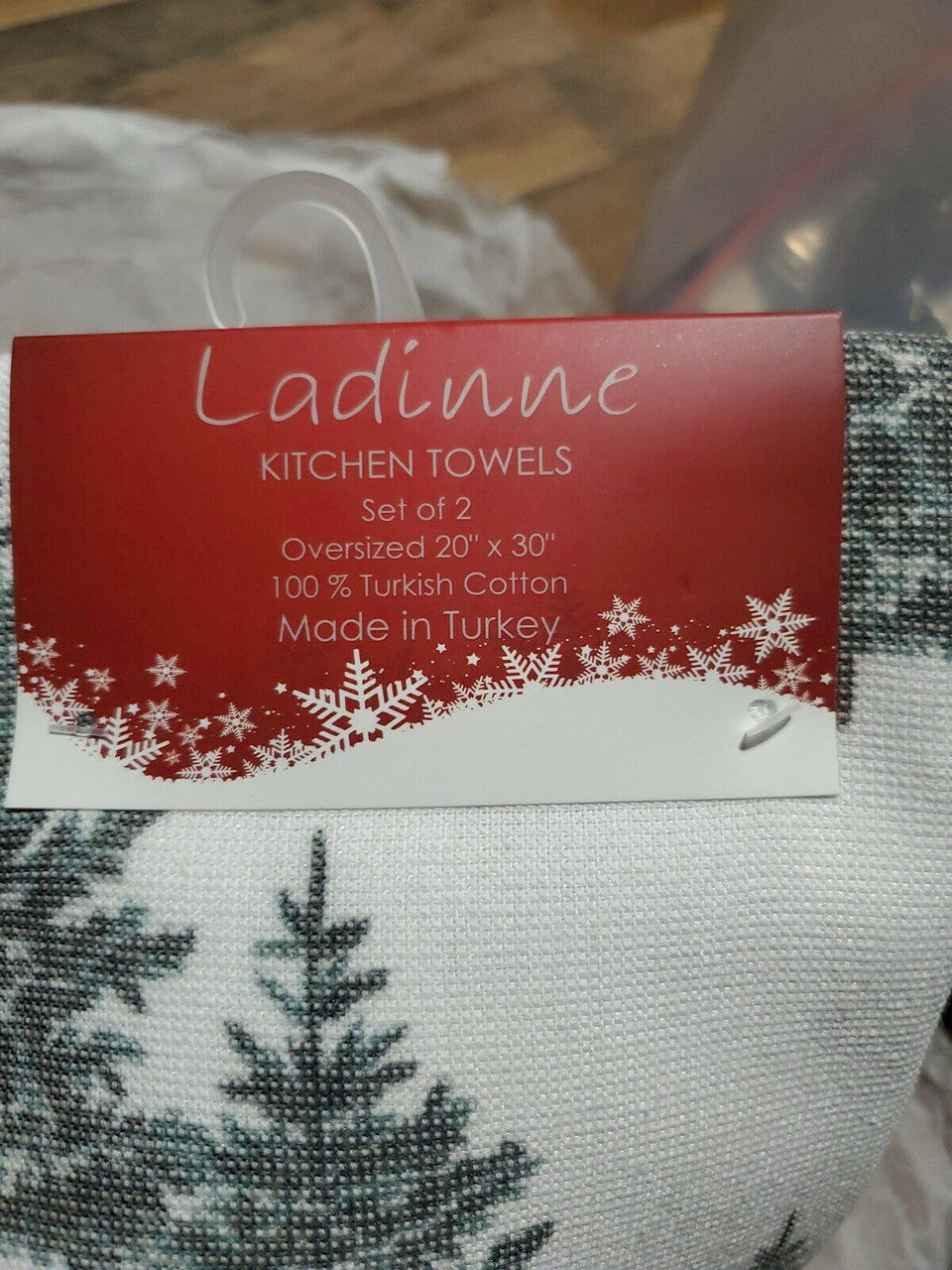 Ladinne set of 2 Christmas tree kitchen towels 