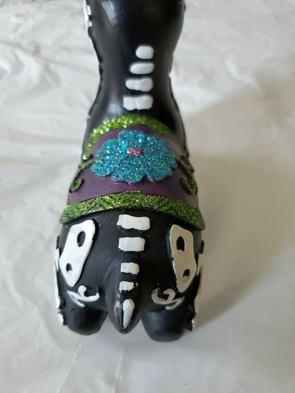 Day of The Dead Llama Resin Halloween Deco Figurine Purple/Blue/Green/Glitter