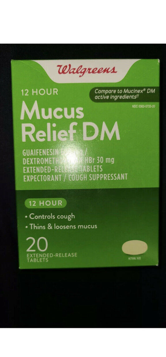 Walgreens 12 Hour Mucus Relief Dm 20ct 04/22