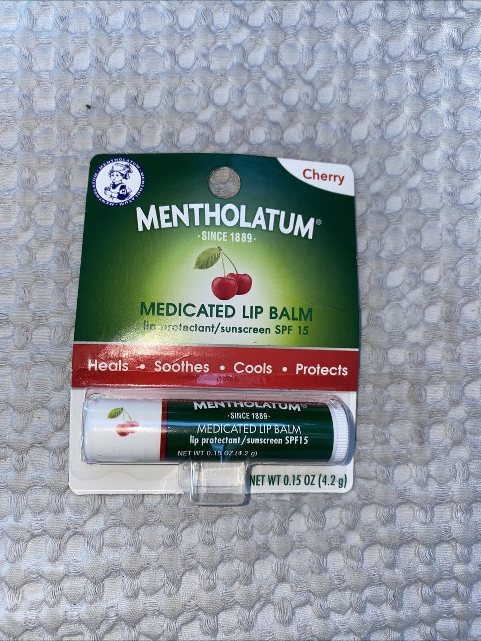 Mentholatum Medicated Lip Balm 0.15 Oz Cherry Flavor