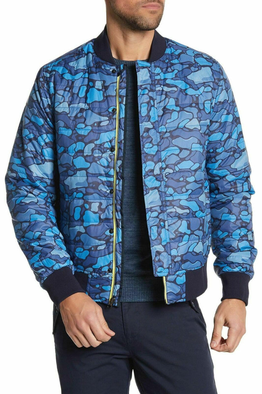 Michael Bastian Insulated Bomber Jacket Medium M Blue Ink
