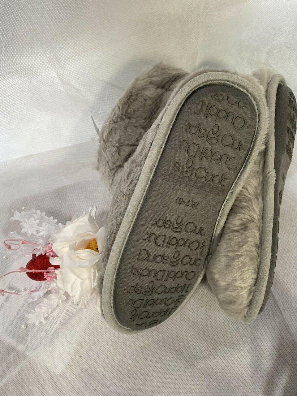 Cuddl Duds CD20268 Grey w/white M (7 / 8 ) Wavy Notch Fur Boots