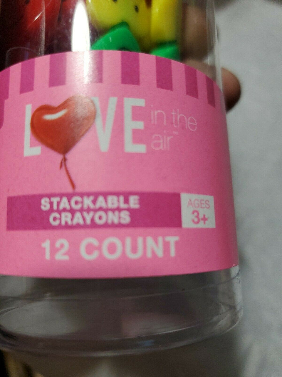 Love Is In The Air Stackable 5 Color Crayons 12pc Total Party School