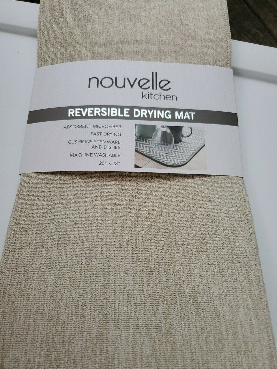 Nouvelle  Kitchen Reversible Drying Mat. 20×28 BEIGE